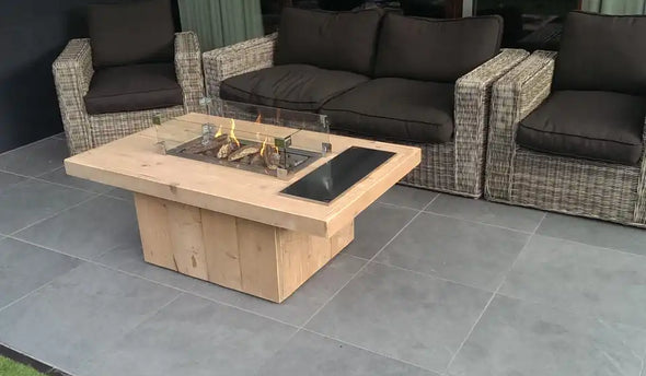 Hoe een inbouwbrander plaatsen in een eettafel. Maak zelf je vuurtafel!