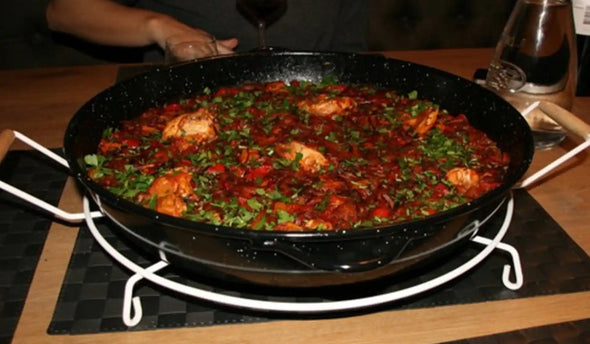 Recept paella mixta met gamba’s, mosselen, inktvis, verse chorizo en kip