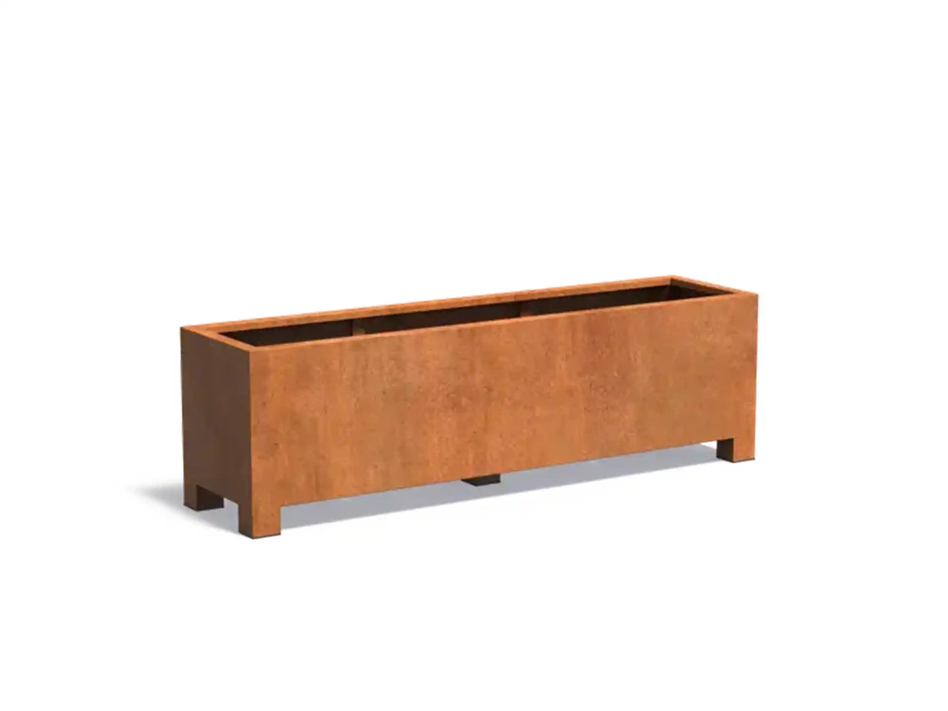 Adezz Carrez Cortenstaal Plantenbak Rechthoek met poten 200 x 50 x 60 cm - met bodem