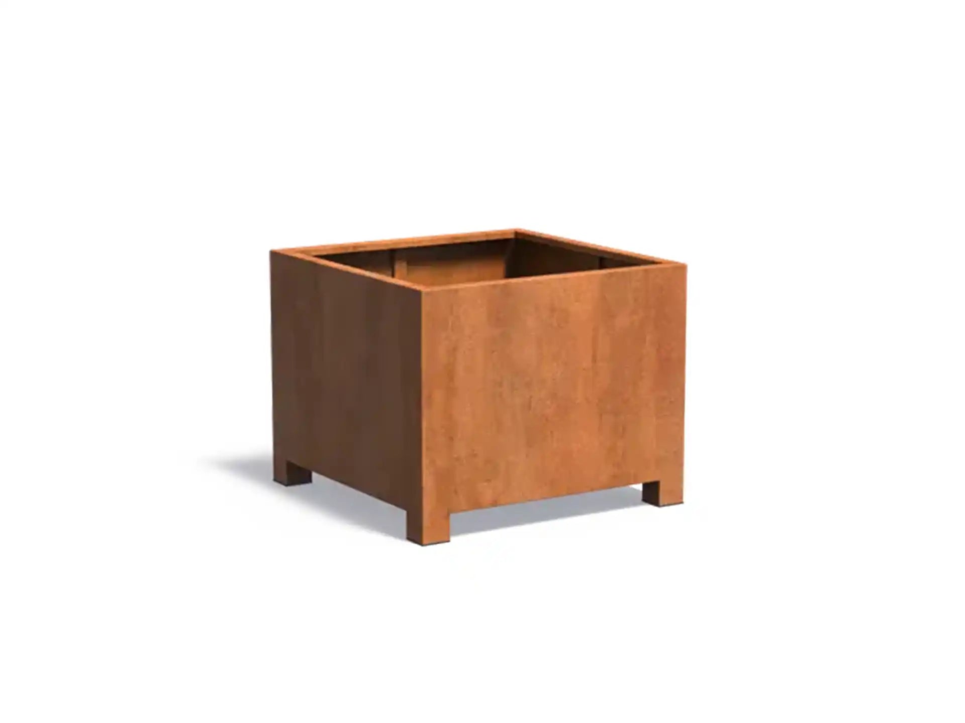 Adezz Carrez Cortenstaal Plantenbak Vierkant met poten 100 x 100 x 80 cm - met bodem