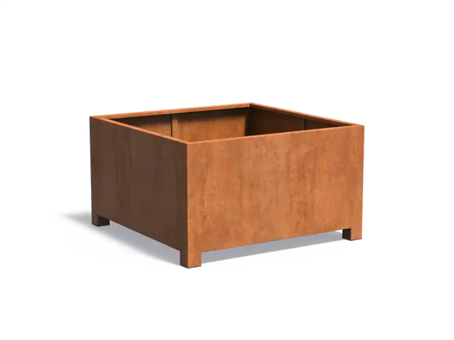 Adezz Carrez Cortenstaal Plantenbak Vierkant met poten 140 x 140 x 80 cm - met bodem