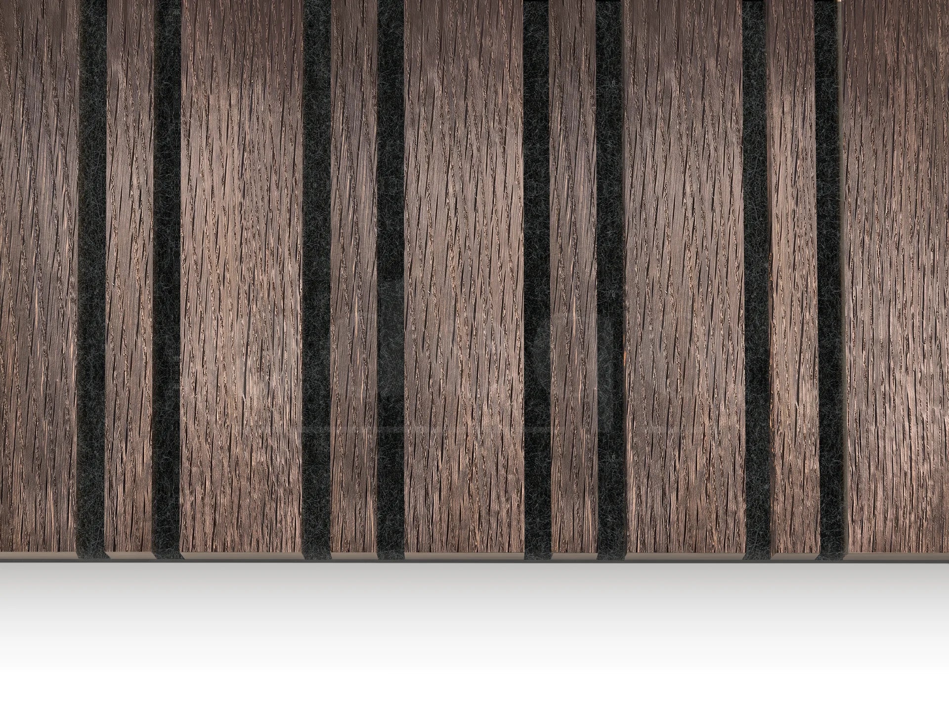 Adeqo Akupanel Wisselende lat WoodSkin - Gerookt Eiken Donker 300 x 60 cm - Akoestische Wandpanelen