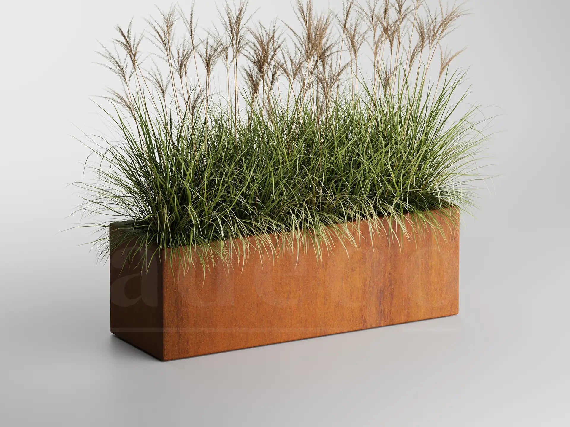 Adeqo cortenstaal plantenbak rechthoek 120 x 40 x 40 cm - Dikte 2mm - Met bodem