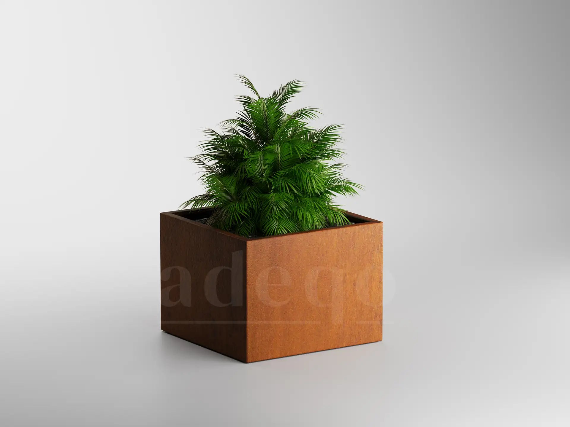 Adeqo cortenstaal plantenbak vierkant 80 x 80 x 60 cm - Dikte 2mm - Met bodem