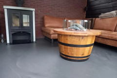 Adeqo Vuurtafel Eikenhout Rond met ronde brander