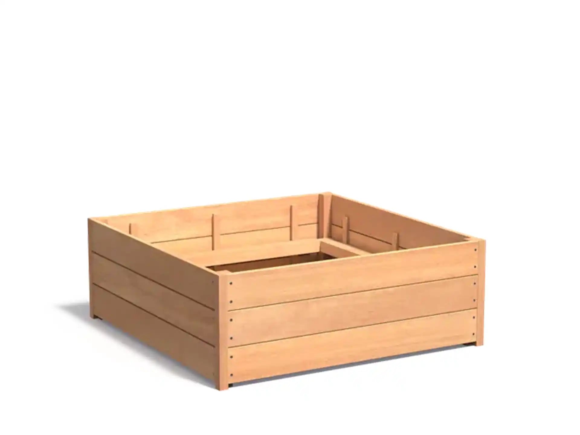 Adezz Carrez Hardhout Plantenbak Vierkant 120 x 120 x 44 cm met bodem