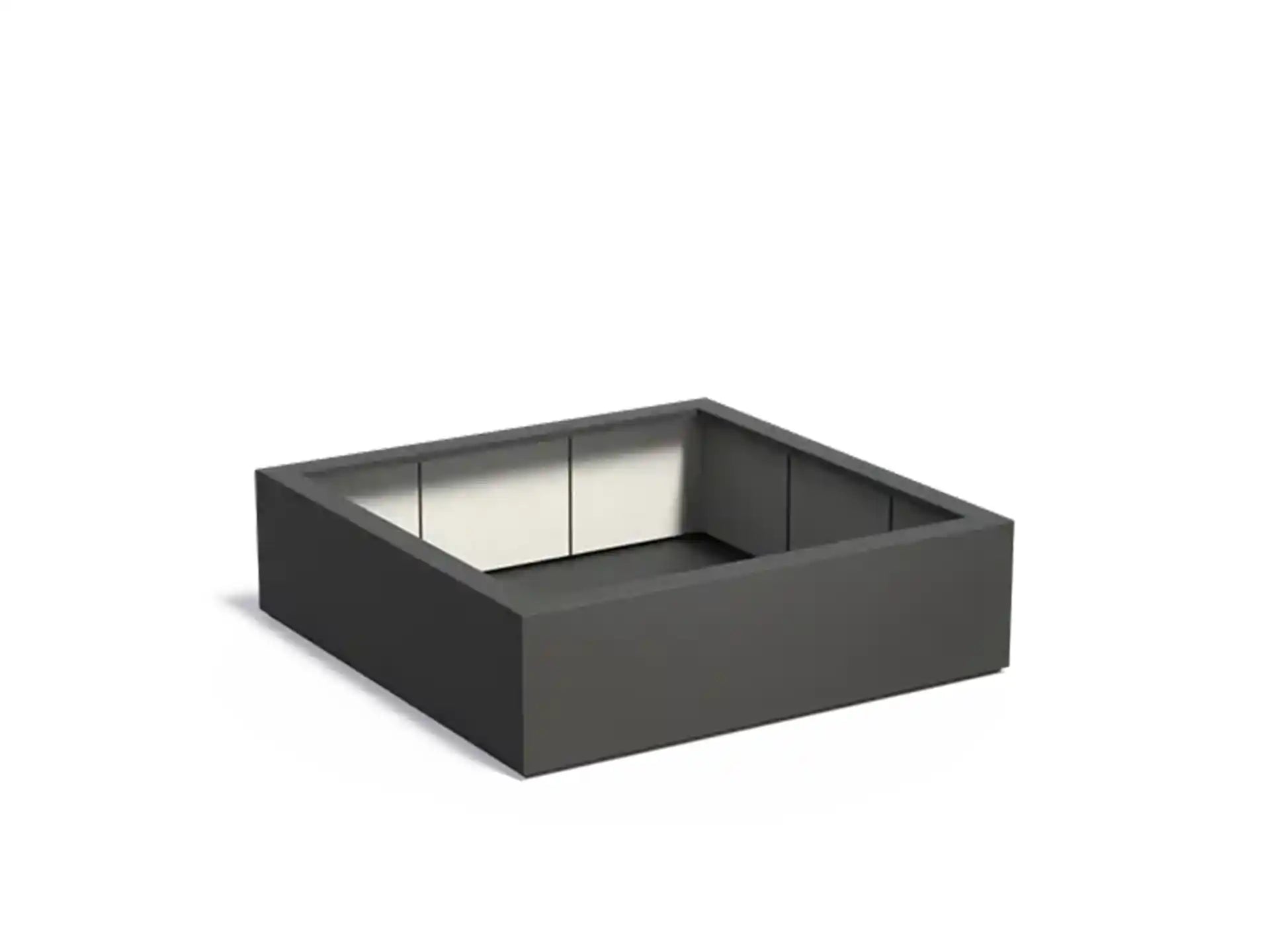 Adezz Carrez Plantenbak Polyester Vierkant 140 x 140 x 40 cm Zwartgrijs