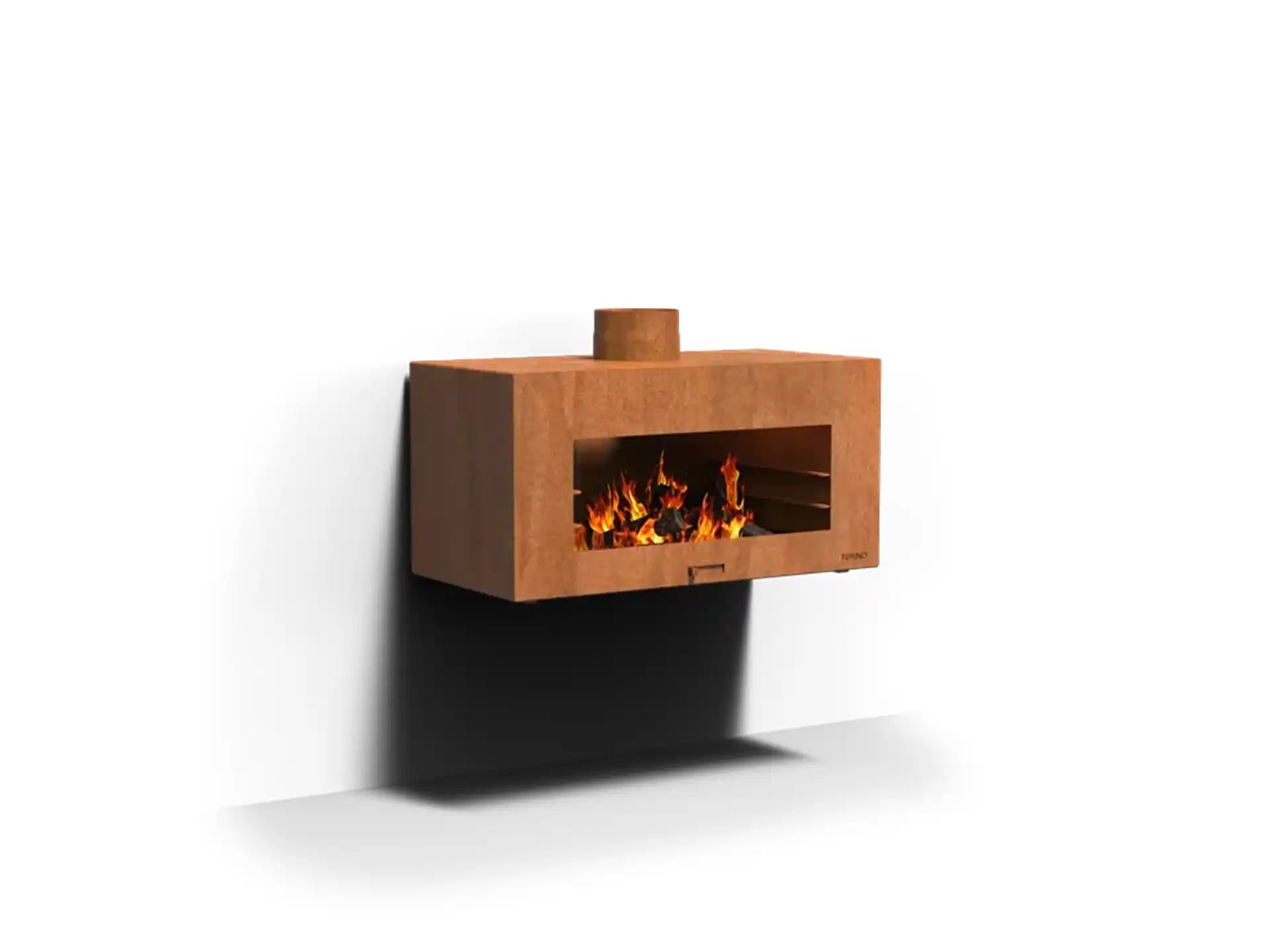 Adezz Forno Enok tuinhaard cortenstaal - hangmodel aan muur
