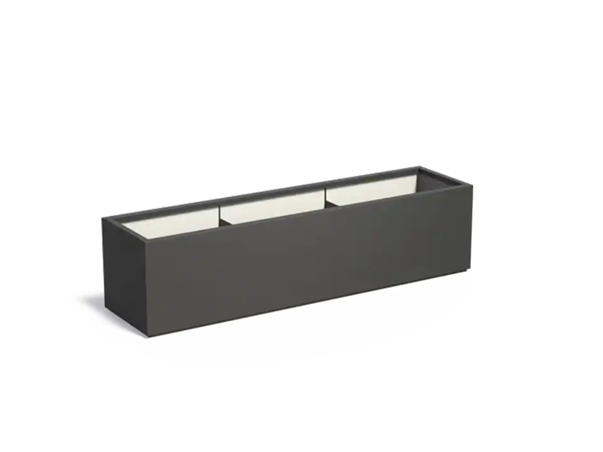 Adezz Carrez Plantenbak Polyester Rechthoek 200 x 50 x 50 cm Zwartgrijs