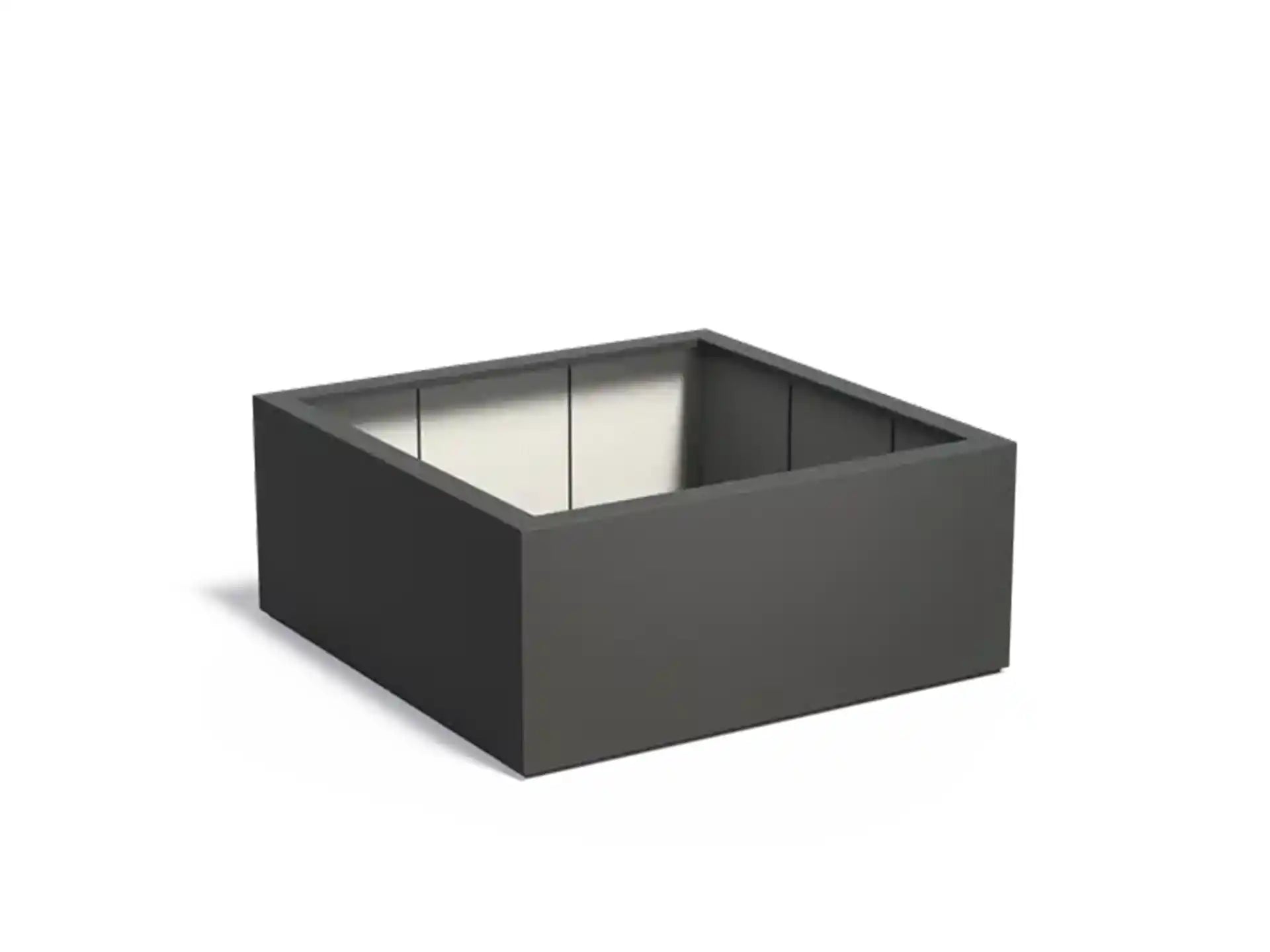 Adezz Carrez Plantenbak Polyester Vierkant 140 x 140 x 60 cm Zwartgrijs