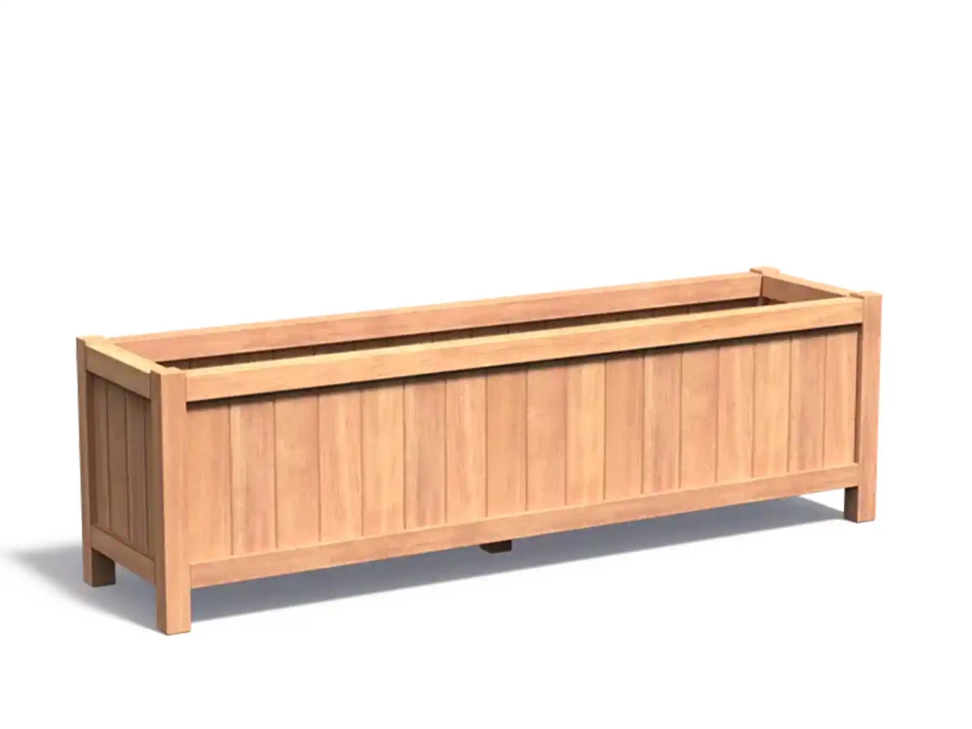 Adezz Valencia Hardhout Plantenbak Rechthoek met poten 200 x 50 x 60 cm met bodem