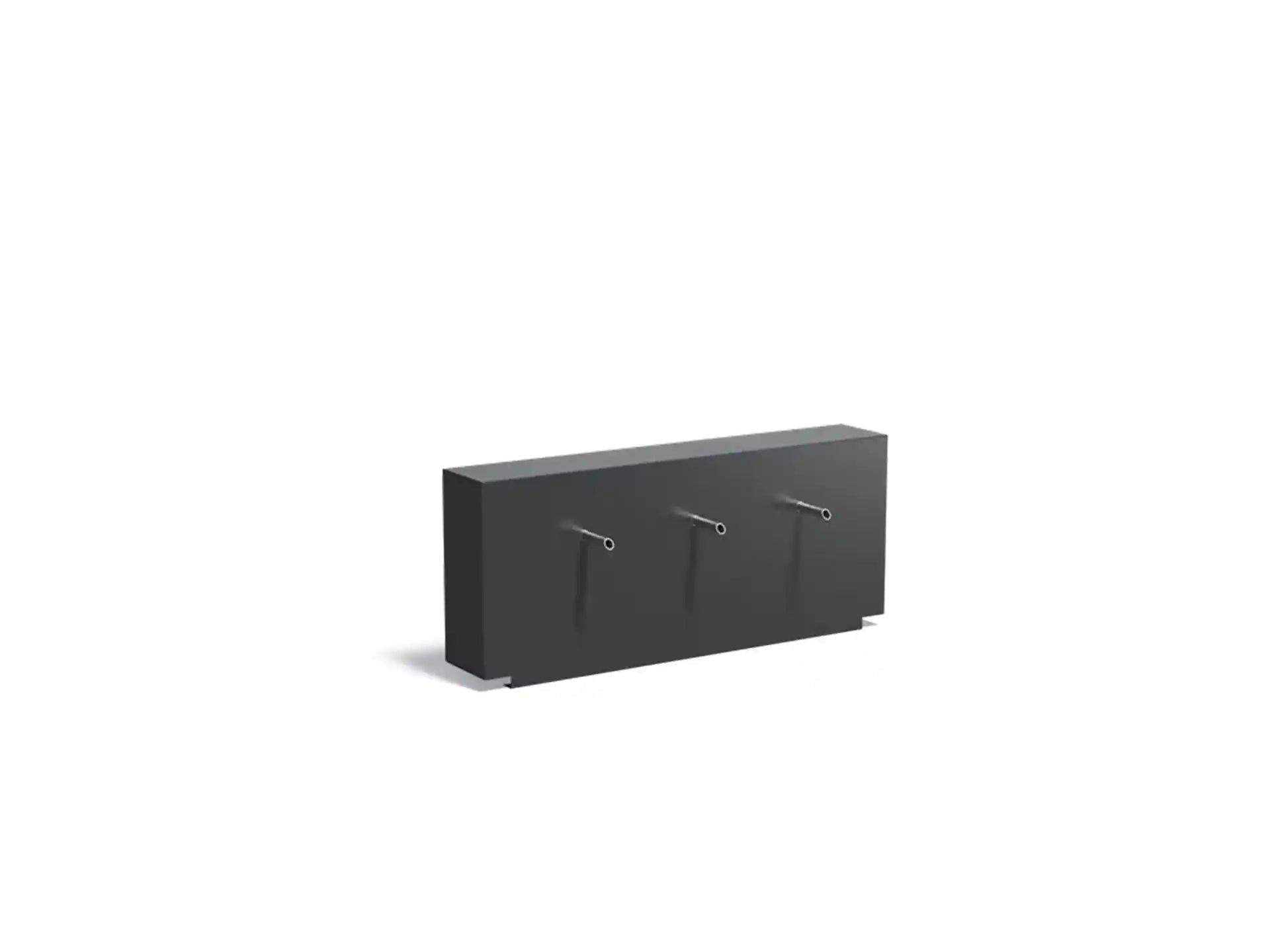 Adezz vijvermuur geplaatst op Vijver Aluminium 150 x 25 x 60 cm met 3 pijpjes en pomp