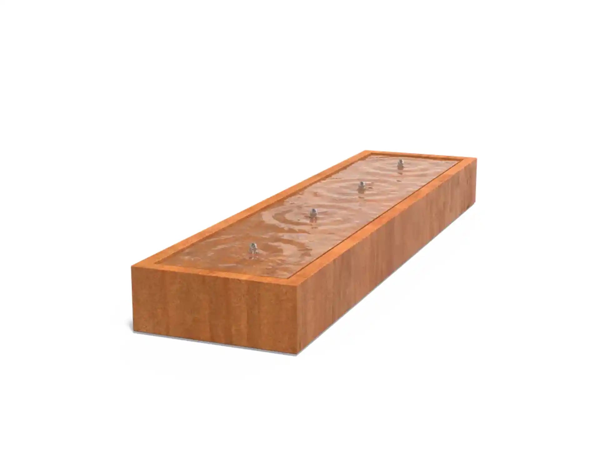 Adezz Watertafel met 4 Fonteinen Cortenstaal 400 x 100 x 40 cm