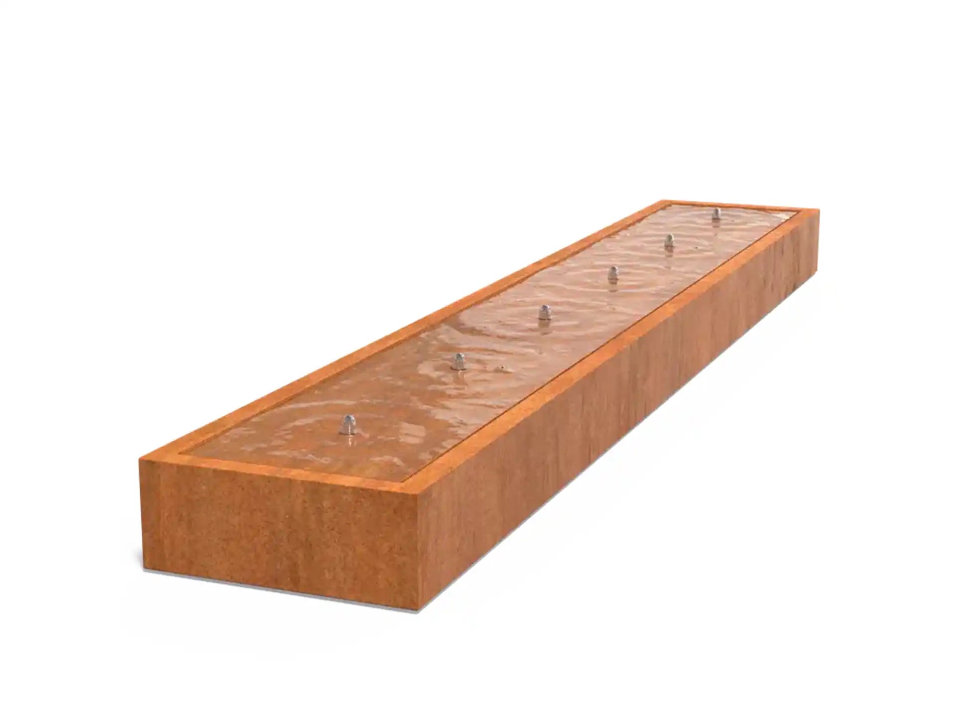 Adezz Watertafel met 6 Fonteinen Cortenstaal 600 x 100 x 40 cm