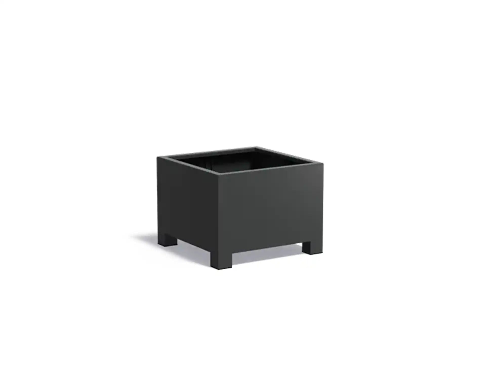 Adezz Carrez Aluminium Plantenbak met Poten Vierkant 80 x 80 x 60 cm Zwartgrijs