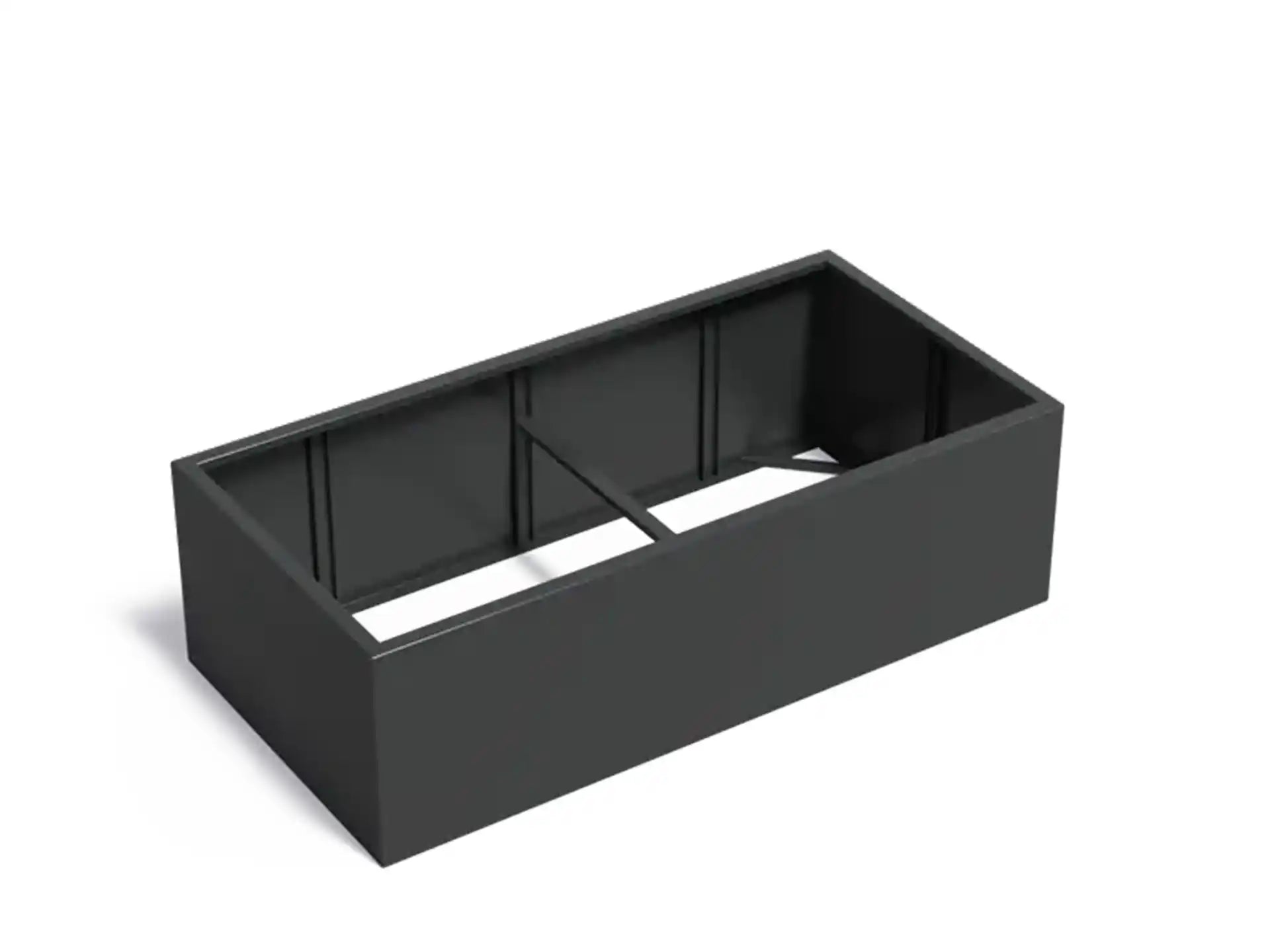 Adezz Carrez Aluminium Plantenbak Rechthoek zonder Bodem 200 x 100 x 60 cm Zwartgrijs