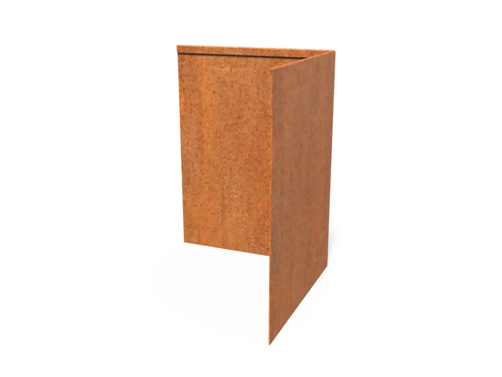 Adezz Kantopsluiting cortenstaal hoek geplet buiten 30 x 30 x 39 cm - 2 mm