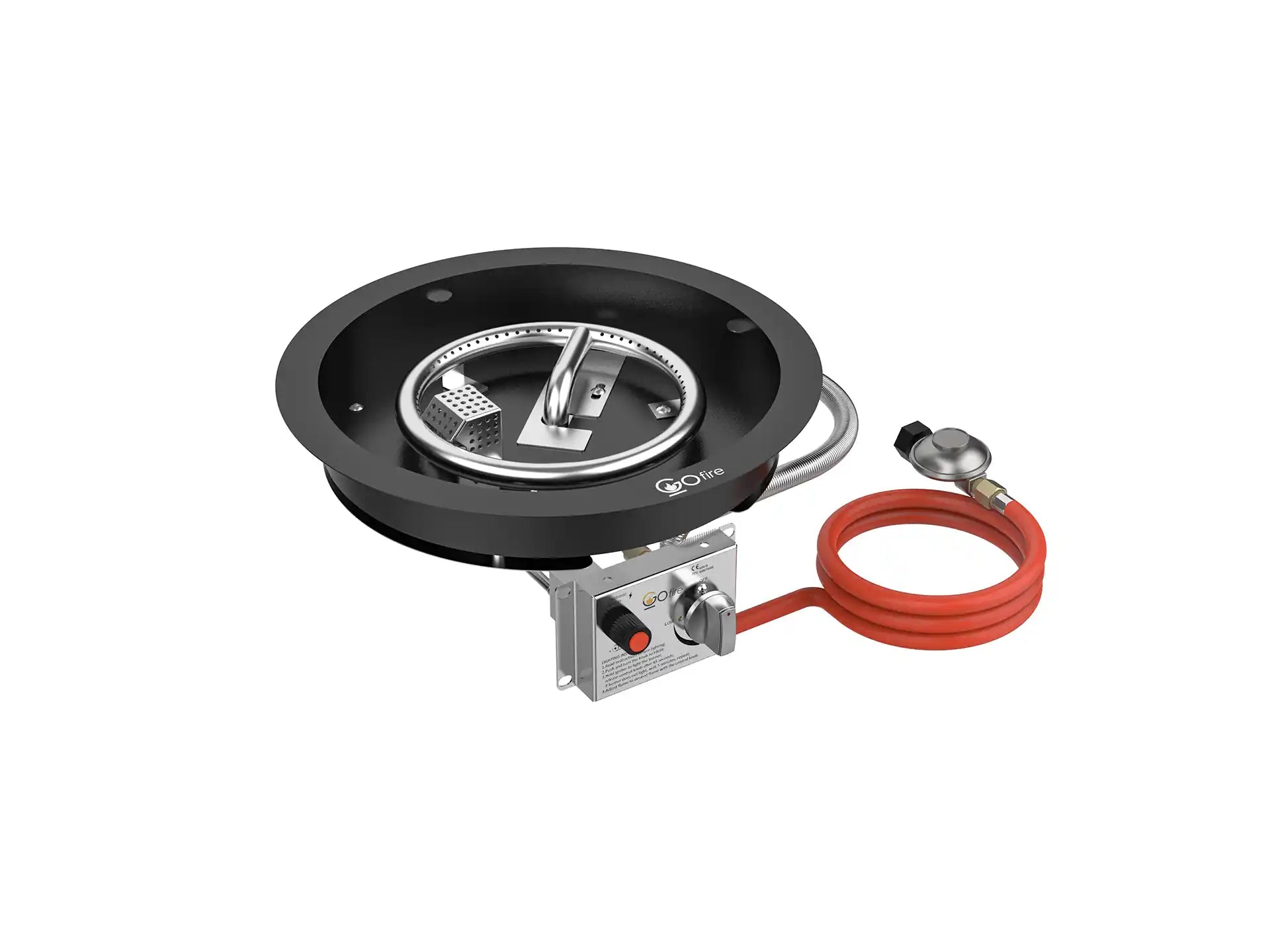 Gofire Inbouwbrander Rond 39 cm | Flexibel bedieningspaneel | Zwart gecoat