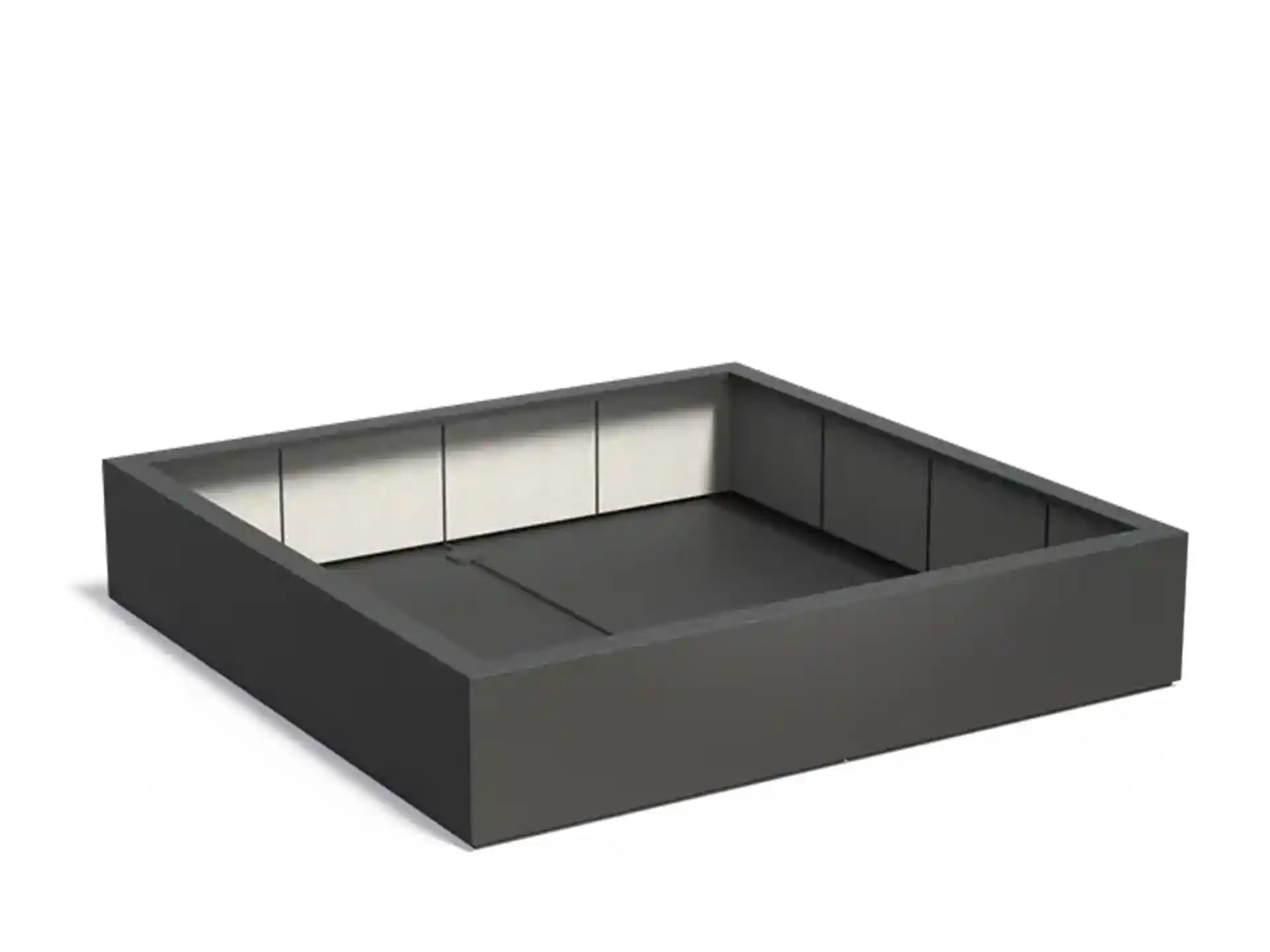 Adezz Carrez Plantenbak Polyester Vierkant 200 x 200 x 40 cm Zwartgrijs