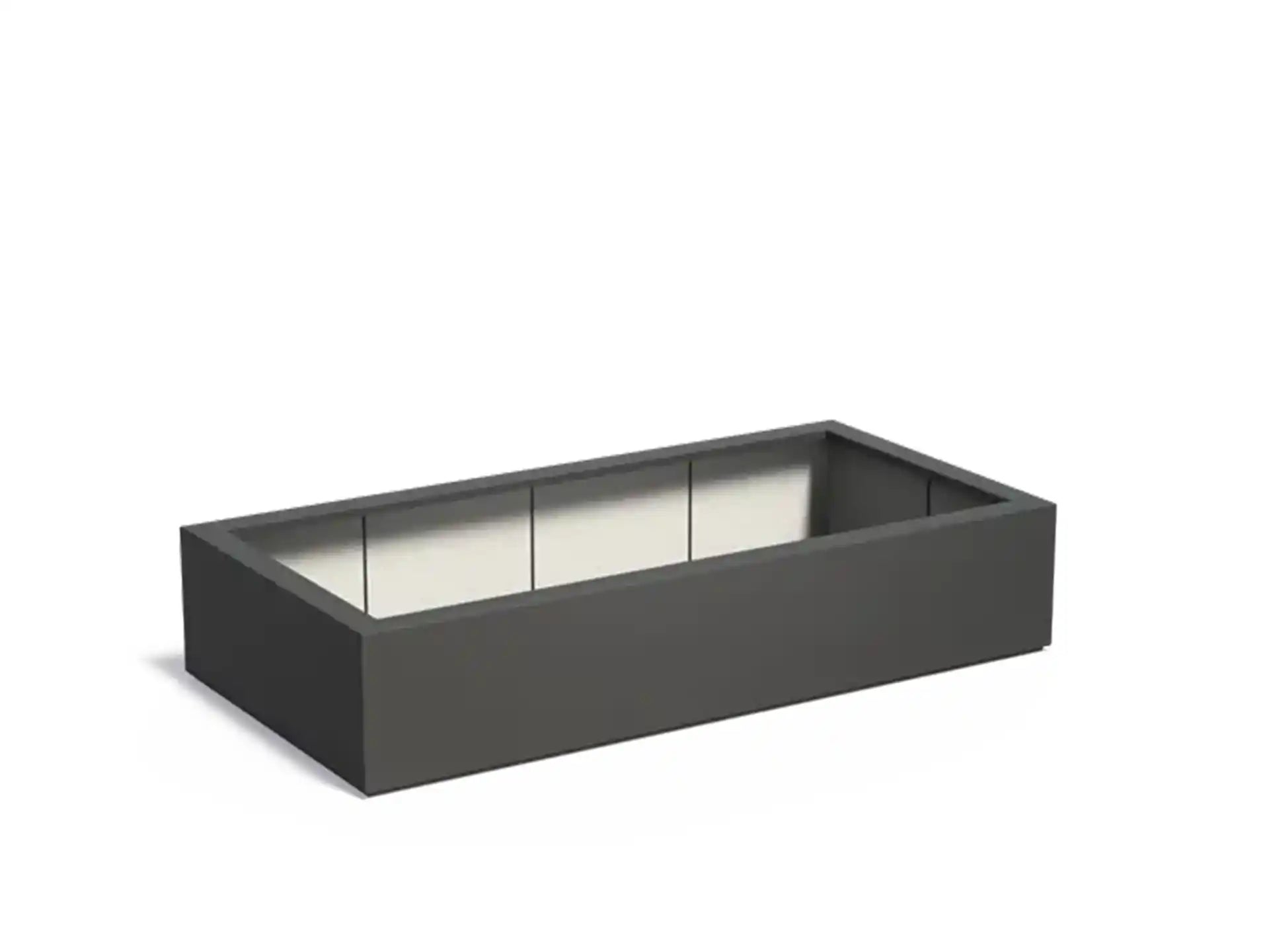 Adezz Carrez Plantenbak Polyester Rechthoek 200 x 100 x 40 cm Zwartgrijs