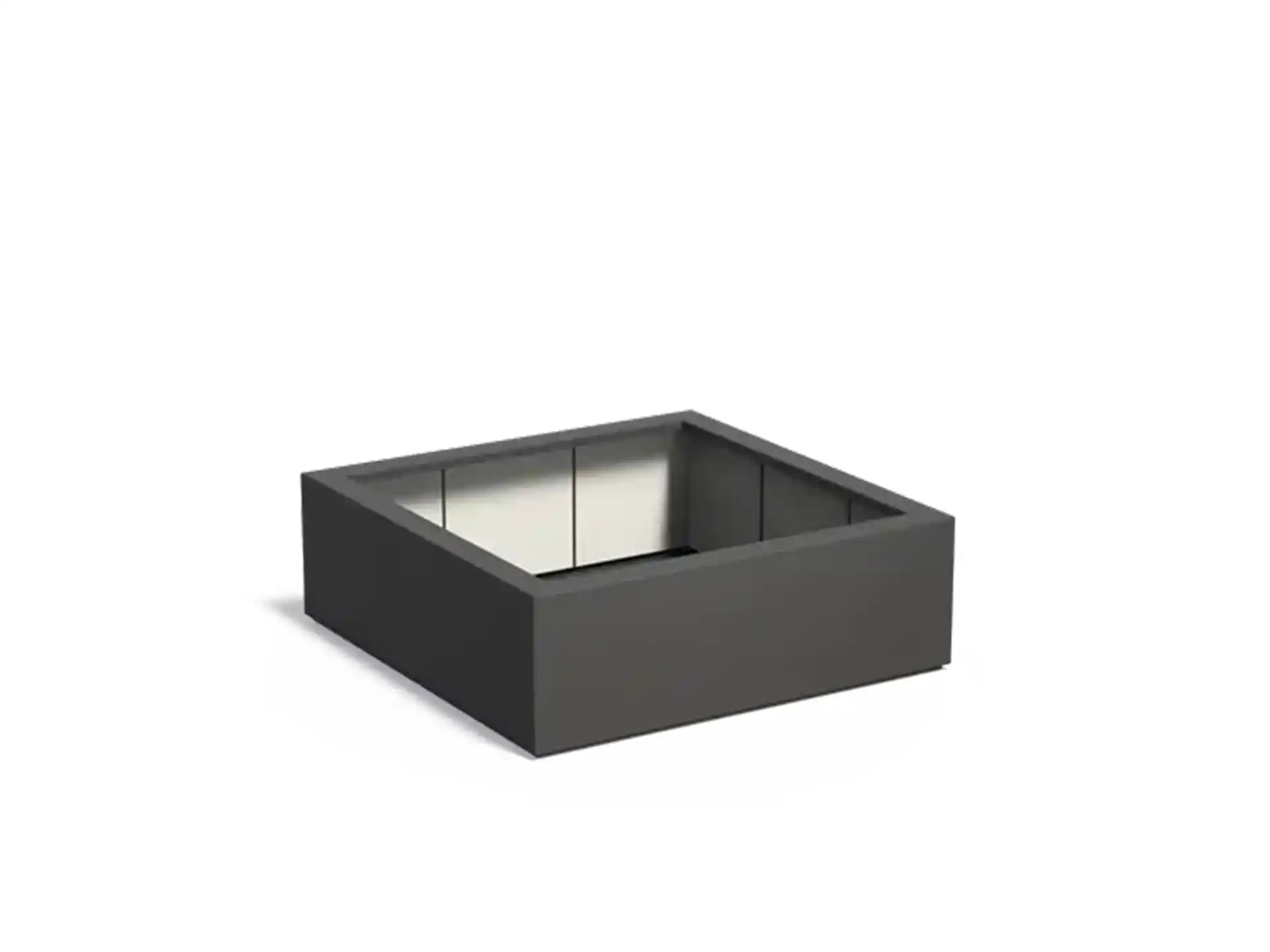 Adezz Carrez Plantenbak Polyester Vierkant 120 x 120 x 40 cm Zwartgrijs