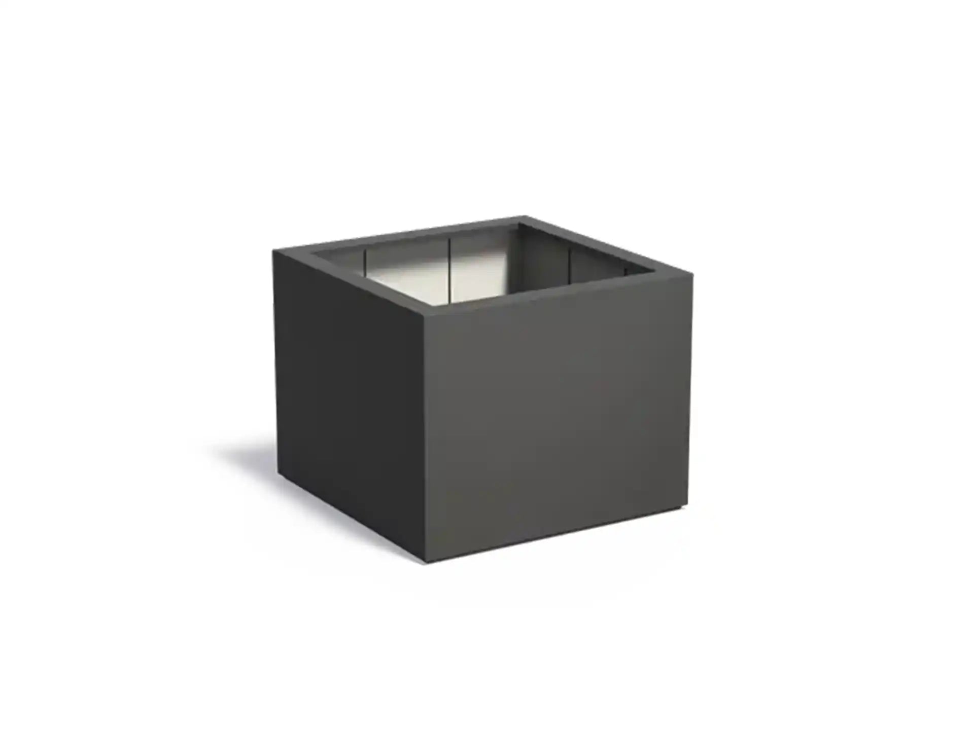 Adezz Carrez Plantenbak Polyester Vierkant 100 x 100 x 80 cm Zwartgrijs