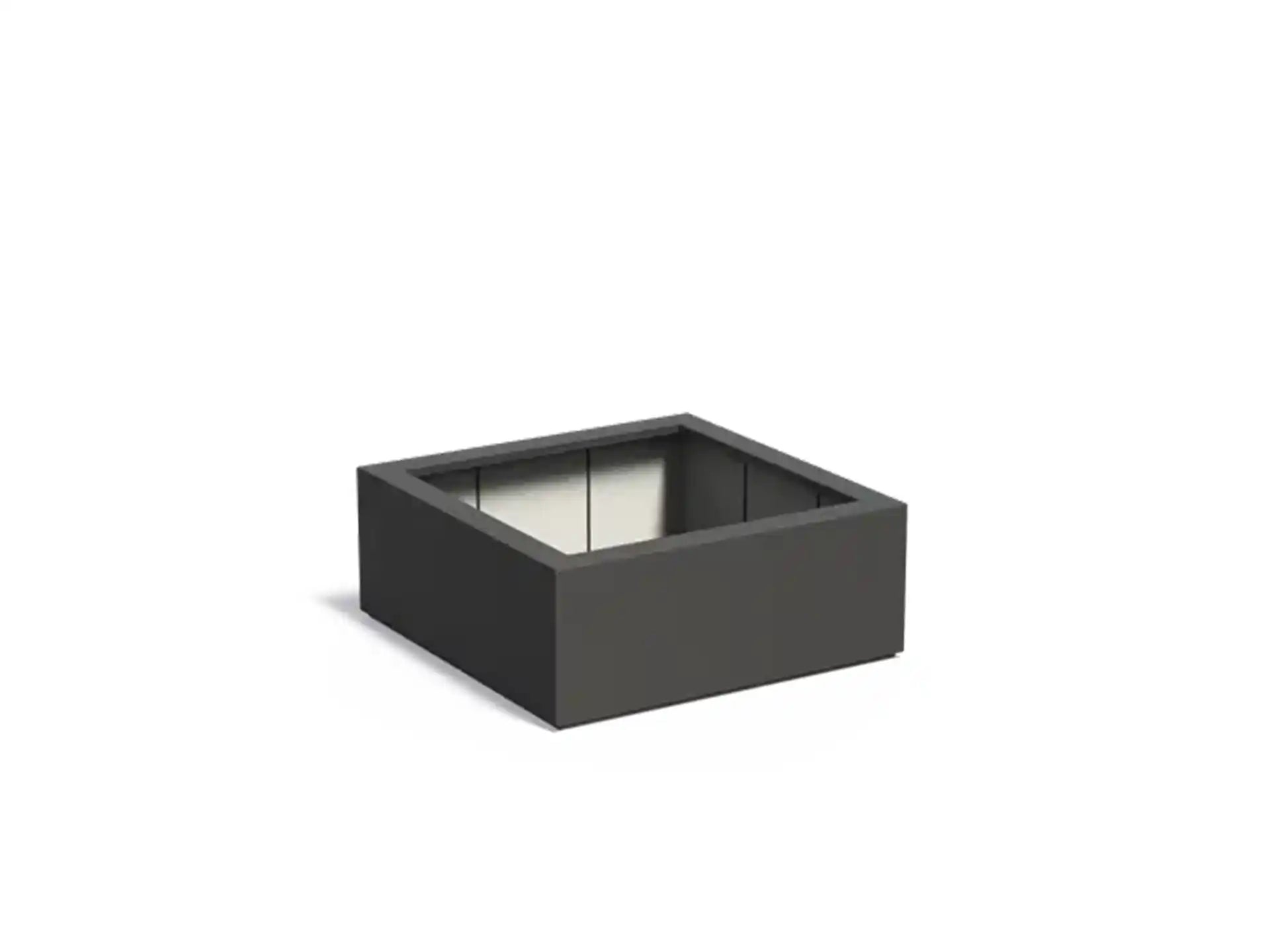 Adezz Carrez Plantenbak Polyester Vierkant 100 x 100 x 40 cm Zwartgrijs