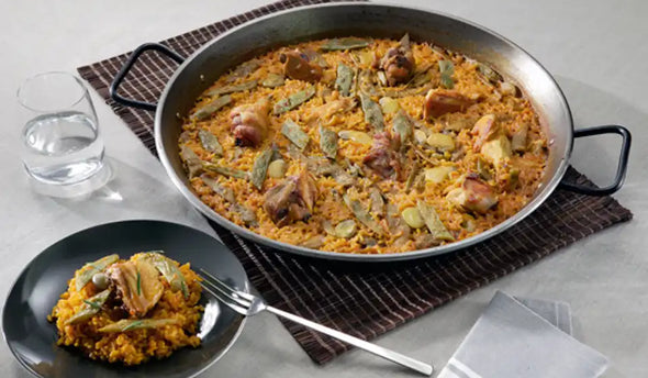 Recept paella met konijn, sausijsjes en tuinbonen