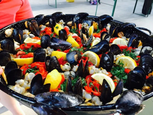 Recept paella vis met gamba’s, mosselen, kokkels en inktvis
