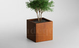 Adeqo cortenstaal plantenbak vierkant 60 x 60 x 60 cm  - Dikte 2mm - Met bodem