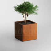 Adeqo cortenstaal plantenbak vierkant 60 x 60 x 60 cm  - Dikte 2mm - Met bodem