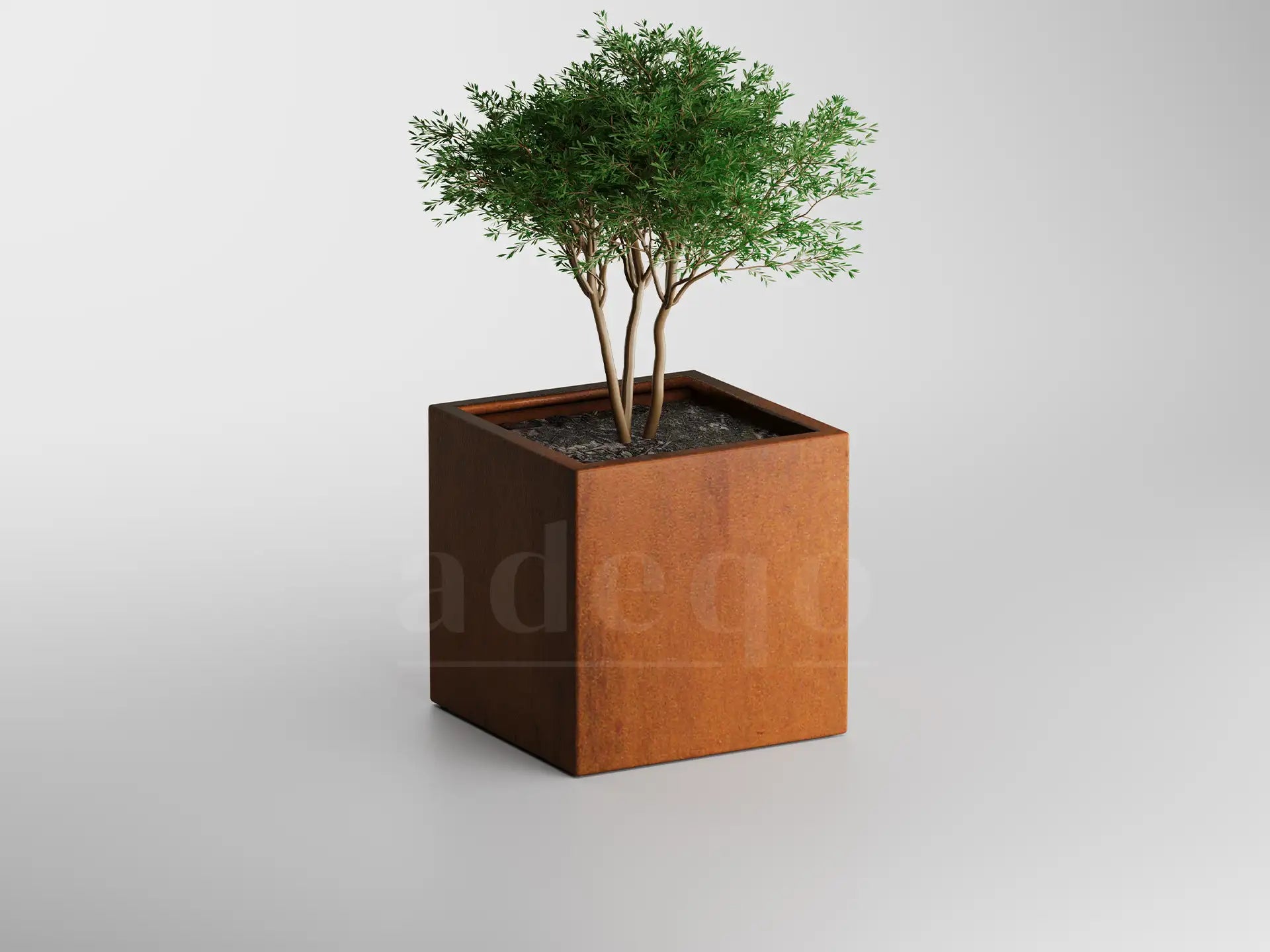 Adeqo cortenstaal plantenbak vierkant 60 x 60 x 60 cm  - Dikte 2mm - Met bodem