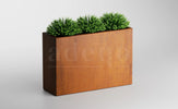 Adeqo cortenstaal plantenbak rechthoek 120 x 40 x 80 cm  - Dikte 2mm - Met bodem