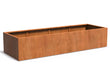 Adezz Carrez cortenstalen rechthoekige plantenbak 300×100×60 cm met bodem, robuuste bak voor grote beplanting.