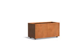 Adezz Carrez Cortenstaal Plantenbak Rechthoek met wielen 100 x 50 x 50 cm - met bodem