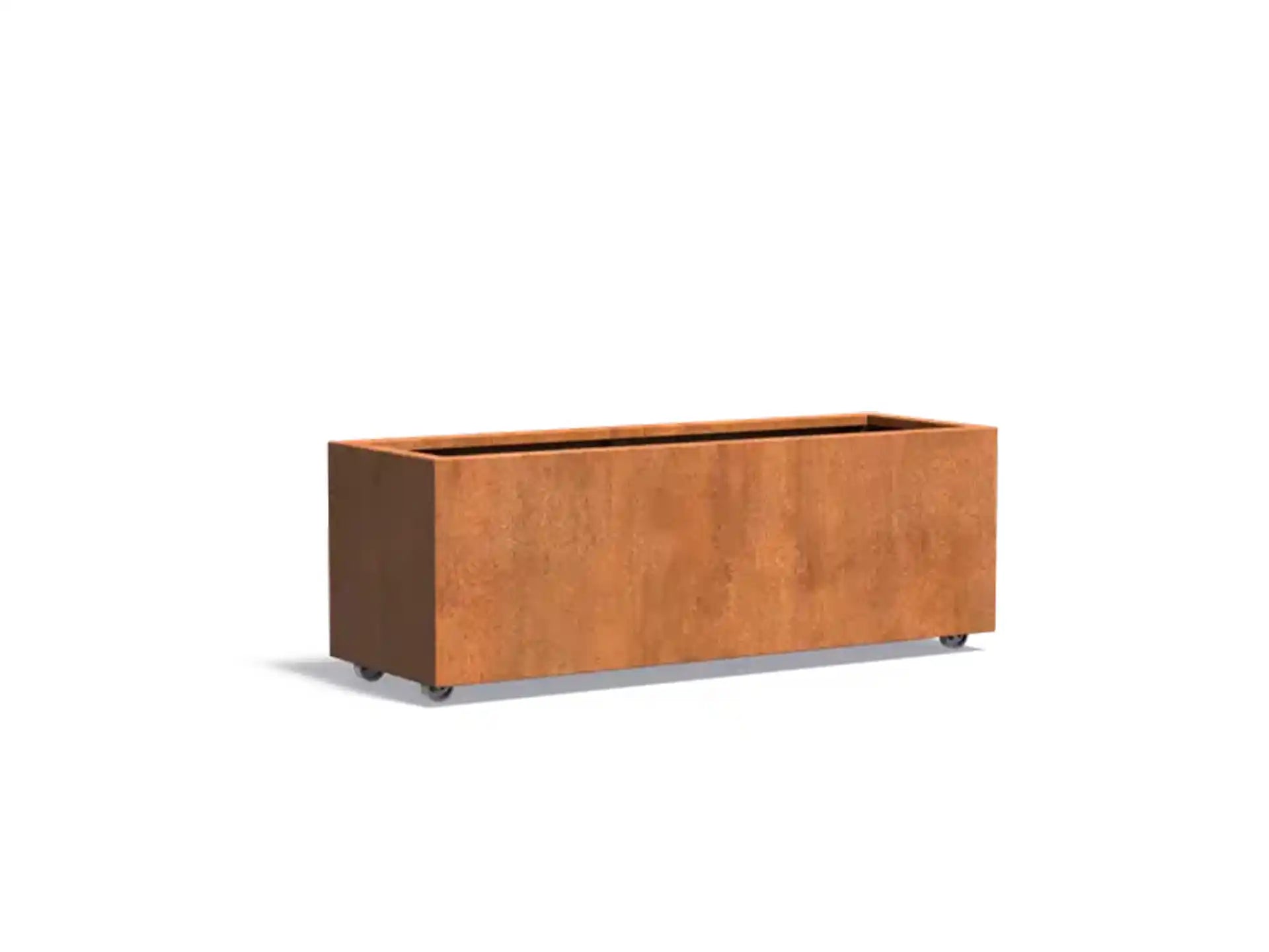 Adezz Carrez Cortenstaal Plantenbak Rechthoek met wielen 150 x 50 x 50 cm - met bodem