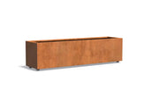 Adezz Carrez Cortenstaal Plantenbak Rechthoek met wielen 200 x 50 x 50 cm - met bodem
