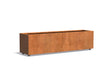 Cortenstalen rechthoekige plantenbak Adezz Carrez 200×50×50 cm met bodem en wielen, duurzaam en verplaatsbaar.