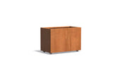 Adezz Carrez Cortenstaal Plantenbak Rechthoek met wielen 90 x 50 x 60 cm - met bodem