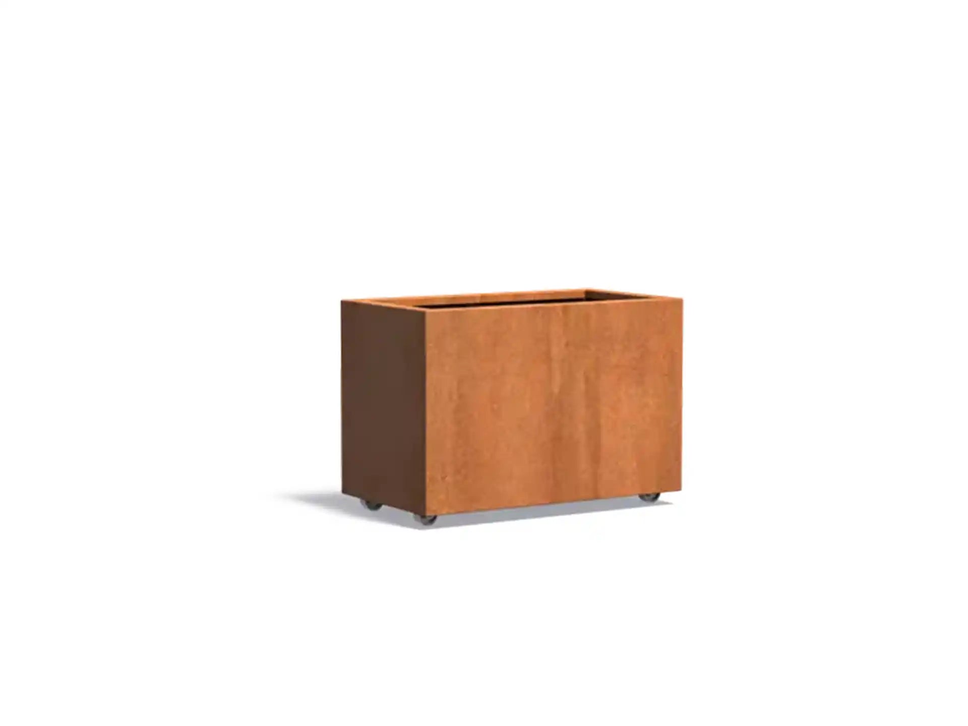 Adezz Carrez Cortenstaal Plantenbak Rechthoek met wielen 90 x 50 x 60 cm - met bodem