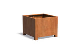 Adezz Carrez Cortenstaal Plantenbak Vierkant met poten 100 x 100 x 80 cm - met bodem