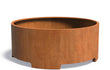 Adezz Circum cortenstalen ronde plantenbak 200×200×80 cm met poten en bodem, robuust en stijlvol voor tuin of terras.