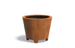 Adezz Conic cortenstalen ronde plantenbak 100×100×80 cm met poten en bodem, duurzame en robuuste tuinbak.