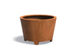 Adezz Conic cortenstalen ronde plantenbak 120×120×80 cm met poten en bodem, sterke en stijlvolle tuinbak.