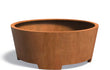 Adezz Conic cortenstalen ronde plantenbak 200×200×80 cm met poten en bodem, robuuste en stijlvolle tuinbak.