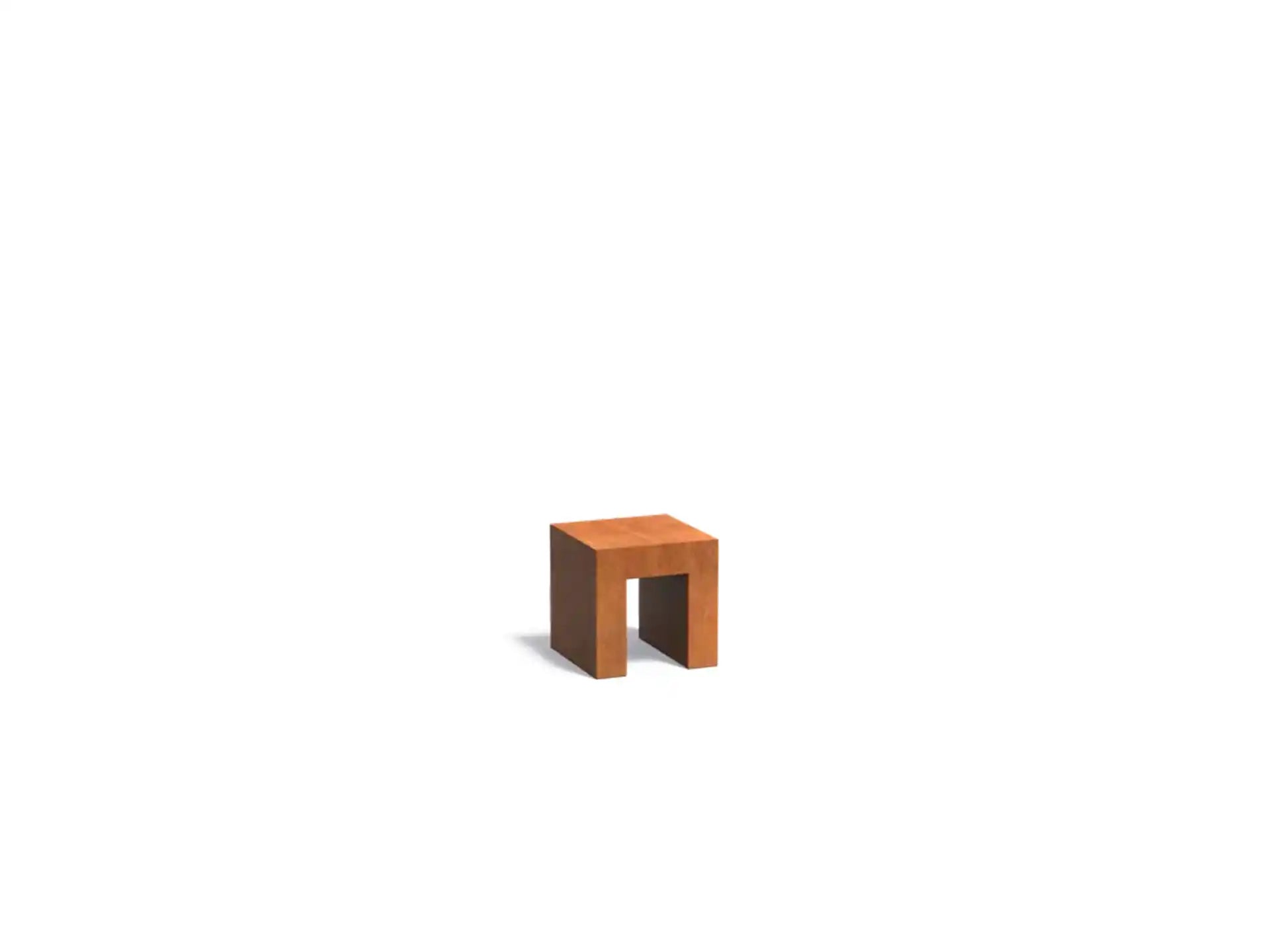 Adezz sokkel U-vorm van cortenstaal 40x40x40 cm, compacte plantenstandaard of stijlvolle tuindecoratie.