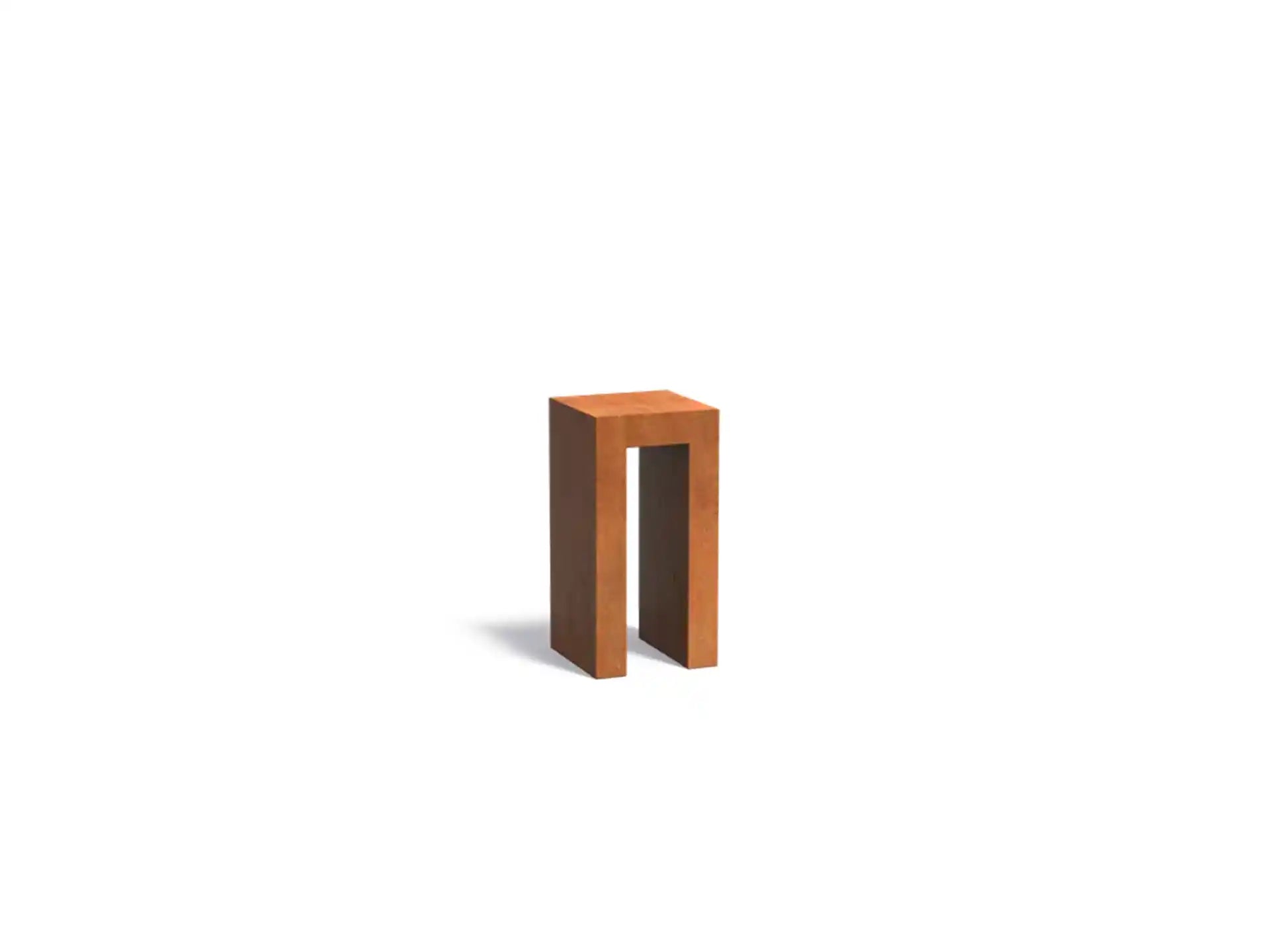 Adezz sokkel U-vorm van cortenstaal 40x40x80 cm, moderne plantenstandaard of tuindecoratie voor buiten.