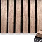 Adeqo Akupanel - Licht Walnoot hout 300 x 60 cm - 3 zijdig écht houtfineer - Akoestische Panelen