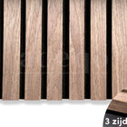Adeqo Akupanel - Licht Walnoot hout 260 x 60 cm - 3 zijdig écht houtfineer - Akoestische Wandpanelen