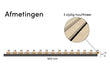 Technische tekening van Adeqo akoestisch wandpaneel in Natuurlijk Eiken met 3-zijdig houtfineer en afmetingen.